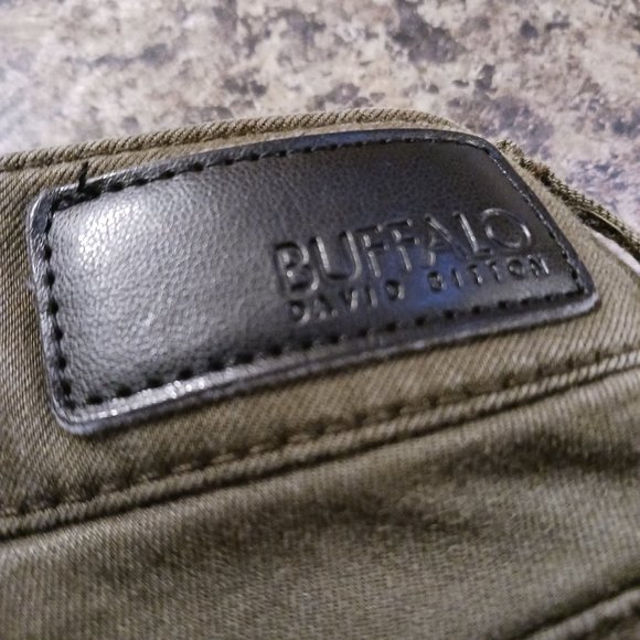 Buffalo David Bitton Faith Mid Rise Olive Green Skinny Jeans - Picture 7 of 9